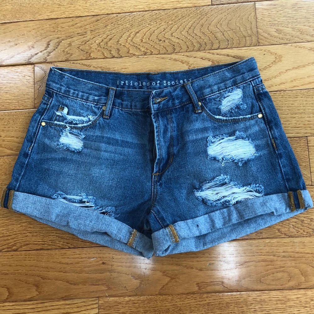 Articles of Society Distressed Denim Shorts